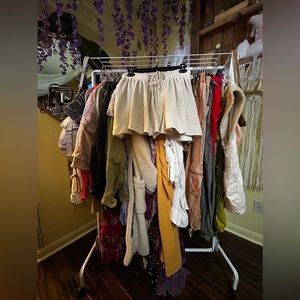 Free People Pleated Corset-waist Shorts